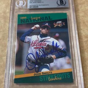 1993 SELECT JOHN SMOLTZ BRAVES SIGNED CARD BECKETT AUTHENTIC AUTOGRAPHED