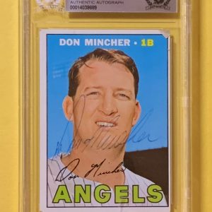 1967 TOPPS DON MINCHER #312 AUTHENTIC AUTO BECKETT CERTIFIED ANGELS