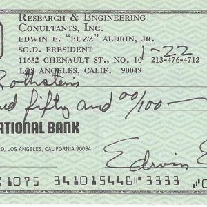 BUZZ ALDRIN Signed Autograph Check Apollo 11 Edwin Aldrin JSA LOA

