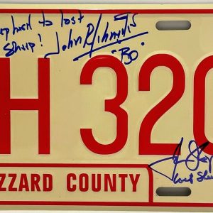 SCHNEIDER WOPAT BACH Signed Autograph Metal License Plate DUKES OF HAZZARD JSA
