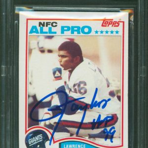Giants Lawrence Taylor Authentic Signed 1982 Topps #434 Card Auto 10 BAS Slabbed