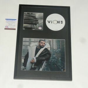 DRAKE SIGNED FRAMED VIEWS 12X18 CD DISPLAY AUBREY GRAHAM AUTOGRAPHED PSA COA 1