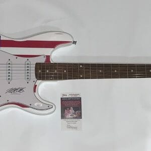 MICHAEL BOLTON SIGNED USA FLAG ELECTRIC GUITAR BLACKJACK PROOF JSA COA