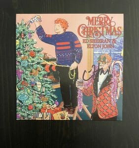 ELTON JOHN SIGNED AUTOGRAPH MERRY CHRISTMAS CD BOOKLET W/ ED SHEERAN VERY RARE!! COLLECTIBLE MEMORABILIA