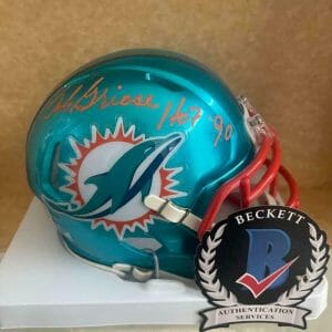 BOB GRIESE MIAMI DOLPHINS HOF 90 SIGNED FLASH MINI HELMET BAS WITNESSED