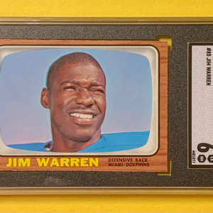 1966 TOPPS JIM WARREN #85 SGC EX NM 6 DOLPHINS