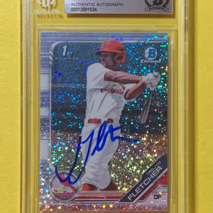 2019 BOWMAN DRAFT SPARKLE REFRACTOR TREJYN FLETCHER AUTH AUTO BECKETT CERTIFIED