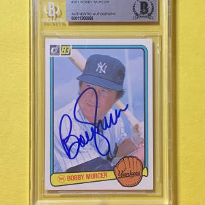 1983 DONRUSS BOBBY MURCER #261 AUTHENTIC AUTO BECKETT CERTIFIED YANKEES
