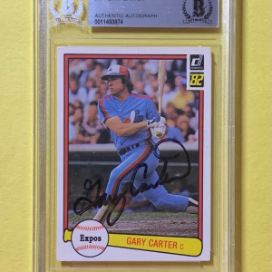 1982 DONRUSS GARY CARTER #114 AUTHENTIC AUTO BECKETT CERTIFIED EXPOS