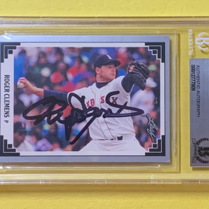 1991 LEAF ROGER CLEMENS #488 AUTHENTIC AUTO BECKETT CERTIFIED RED SOX