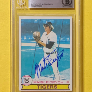 1975 TOPPS MARK FIDRYCH #625 AUTHENTIC AUTO BECKETT CERTIFIED TIGERS