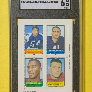 1969 TOPPS 4 IN 1 HOWLEY/BARNES/PICCOLO ROOKIE/HANBURGER SGC EX NM 6