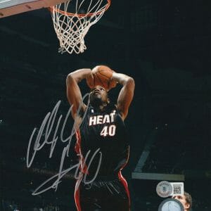 UDONIS HASLEM Signed Miami HEAT 8x10 PHOTO with Beckett COA