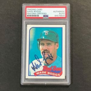 1989 Topps #600 Wade Boggs Card PSA Slabbed Auto Red Sox