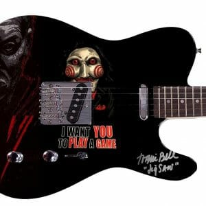 Tobin Bell Saw Jigsaw Movie Autographed Custom Graphics Guitar ACOA