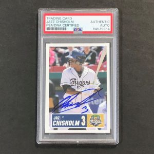 2018 KANE COUNTY COUGARS TEAM SET #3 Jazz Chisholm Signed Card PSA Slabbed Auto