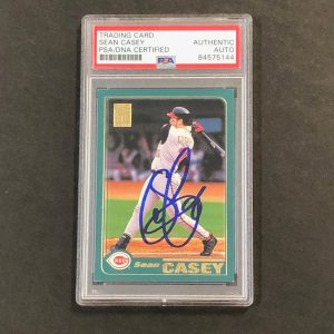 2001 Topps #570 Sean Casey Signed Card PSA Slabbed Auto Reds