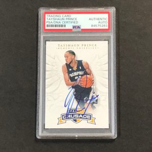 2012-13 Panini Crusade #77 Tayshaun Prince Signed Card AUTO PSA Slabbed Grizzlie