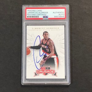 2012-13 PANINI CRUSADE #39 LaMarcus Aldridge Signed AUTO PSA Slabbed Trail Blaze