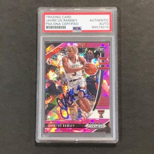 2020 PANINI Prizm Draft Picks Pink Ice #65 Jahmius Ramsey Signed Card AUTO PSA S