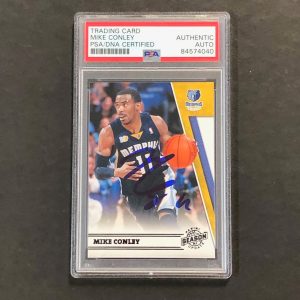 2010-11 Panini Season Update #113 Mike Conley signed Auto Card PSA/DNA Slabbed G