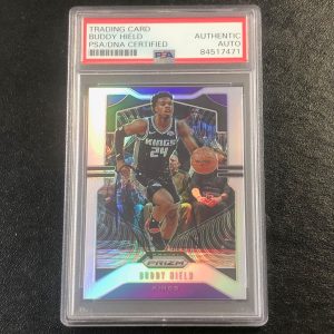 2019-20 Panini Prizm Silver #127 Buddy Hield Signed Card AUTO PSA Slabbed Kings