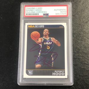 2014-15 NBA Hoops #280 Rodney Hood Signed Card PSA Slabbed RC Jazz