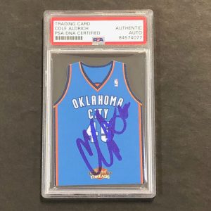 2010-11 Panini Threads #4 Cole Aldrich Signed Card AUTO PSA Slabbed Thunder