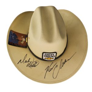 KENNY CHESNEY MARK WILLS SIGNED AUTOGRAPH GEORGE STRAIT SIGNATURE COWBOY HAT JSA