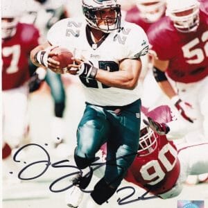 DEUCE STALEY signed (PHILADELPHIA EAGLES) Football 8X10 photo BECKETT BF09360