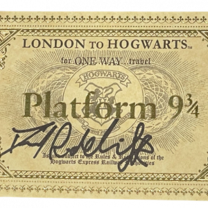 DANIEL RADCLIFFE SIGNED HARRY POTTER HOGWARTS TRAIN TICKET AUTOGRAPH BECKETT