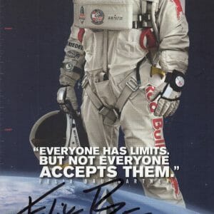 FELIX BAUMGARTNER HAND SIGNED 4x8 COLOR PHOTO+COA DAREDEVIL AND BASE JUMP