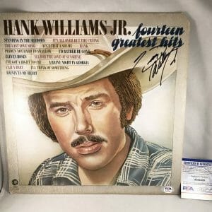 Country Singer Hank Williams Jr Signed LP Vinyl PSA/DNA COA