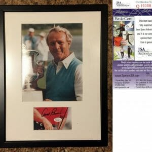 Arnold Palmer 11x14 Framed Signed Photo Cutout Masters Champion JSA 2 COA