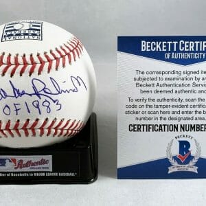 Baltimore Orioles Brooks Robinson Signed Hall of Fame Baseball Beckett BAS HO...