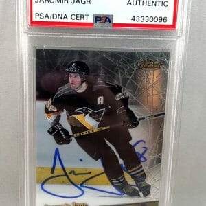 Pittsburgh Penguins Jaromir Jagr Signed Trading Card 1998 Finest #74 COA
