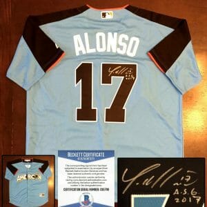 Yonder Alonso Signed 2017 All Star Jersey Beckett BAS COA