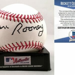 Pittsburgh Steelers Dan Rooney Signed Authentic MLB Baseball HOF Owner Beckett B