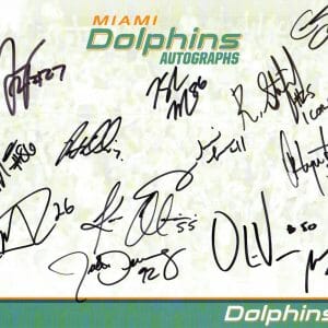 Miami Dolphins Team Signed 8x10 Photo - 13 Autographs COA