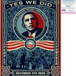 Shepard Fairey Signed 11x14 Photo Obama 2008 PSA/DNA COA