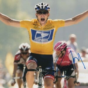 Lance Armstrong Signed 8x10 Photo Tour de France Champion 5 COA
