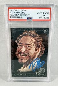 POST MALONE SIGNED TRADING CARD POSTY PSA/DNA 2019 TOPPS ALLEN & GINTER BLACK… COLLECTIBLE MEMORABILIA