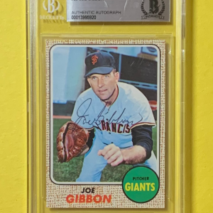 1968 TOPPS JOE GIBBON #32 AUTHENTIC AUTO BECKETT CERTIFIED GIANTS
