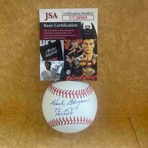 WADE BLASINGAME 72 NY YANKEES SIGNED AUTOGRAPHED M.L. BASEBALL JSA VV20989