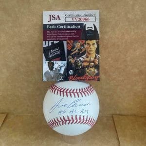 JOSE CANSECO OAKLAND A'S 86 AL ROY SIGNED AUTOGRAPHED M.L. BASEBALL JSA VV20966