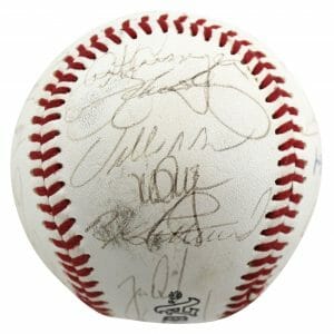 1989 A's (27) McGwire, LaRussa, Henderson Authentic Signed Baseball BAS #AB14656