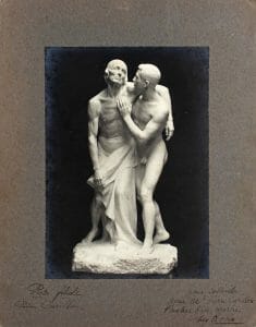 AUGUSTE RODIN “POUR SOLLICITER” AUTHENTIC SIGNED MATTED 6.25×9 PHOTO BAS COLLECTIBLE MEMORABILIA
