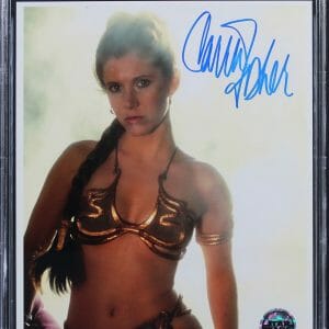Carrie Fisher Star Wars Authentic Signed 8x10 Princess Leia Photo BAS Slabbed