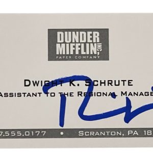 RAINN WILSON SIGNED DWIGHT SCHRUTE THE OFFICE BUSINESS CARD AUTHENTIC AUTOGRAPH