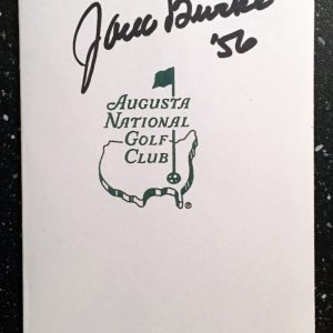 Jack Burke Signed Masters Scorecard 4 COA